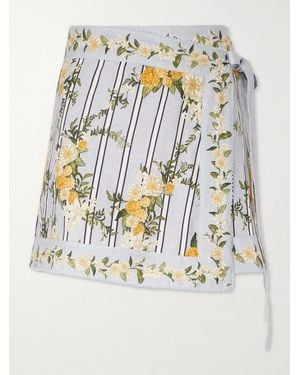 Agua Bendita Luna Valle Printed Linen Pareo - Grey