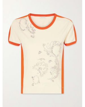 Dries Van Noten Hental Embellished Cotton-Jersey T-Shirt - Natural
