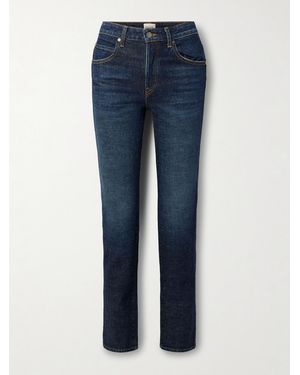 KHAITE Viv High-Rise Slim-Leg Jeans - Blue