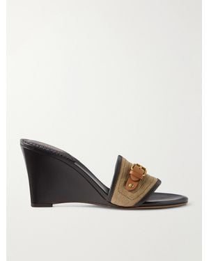 Isabel Marant Abryel Buckled Canvas And Leather Sandals - Black