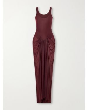 Maygel Coronel Aria Ruched Jersey Maxi Dress - Red