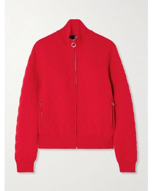 Fusalp Nuria Jacquard-Knit Wool-Blend Turtleneck Cardigan - Red