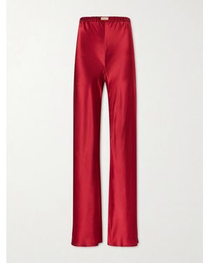 Comme Si Silk-Charmeuse Trousers - Red