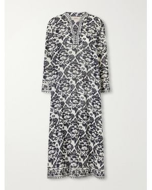 Emporio Sirenuse Giada Printed Cotton Midi Dress - White