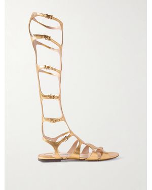 Tom Ford Paradise Lizard-Effect Leather Sandals - Natural