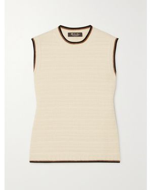 Loro Piana Striped Cashmere Tank - Natural