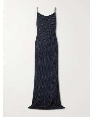 Missoni Striped Metallic Crochet-Knit Maxi Dress - Blue