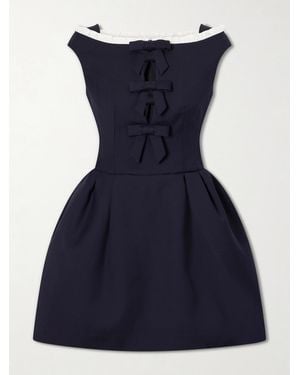 ShuShu/Tong Bow Cut-Out Sleeveless Wool Mini Dress - Blue