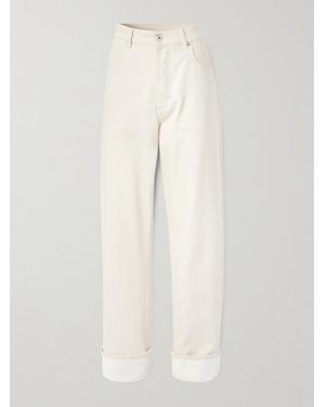 Bottega Veneta Appliquéd High-Rise Wide-Leg Jeans - White