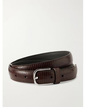 TOTEME Lizard-Effect Belt - Brown