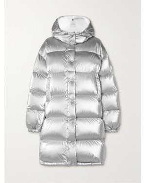 Moncler Gaou Hooded Quilted Metallic Shell Down Jacket - Grey