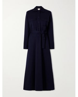 Giuliva Heritage The Dora Wool-Jersey Midi Dress - Blue