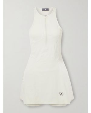 adidas By Stella McCartney Set Aus Tennis-Kleid Und Shorts Aus Recyceltem Stretch-Material Mit Perforationen - Weiß