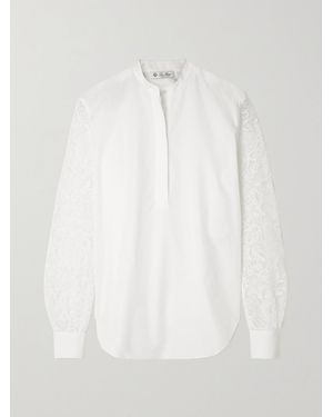Loro Piana Ide Cotton-Poplin And Guipure Lace Shirt - White
