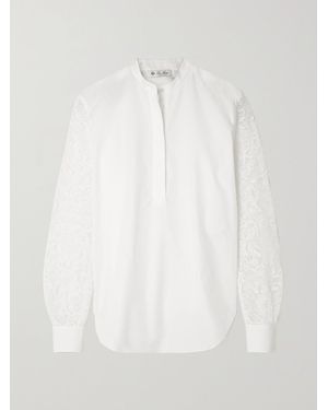 Loro Piana Ide Cotton-Poplin And Guipure Lace Shirt - White
