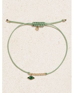 Sydney Evan Evil Eye 14-Karat, Cord And Enamel Bracelet - Natural