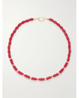 Joolz by Martha Calvo Alba-Plated Glass Necklace - Pink