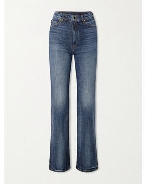 KHAITE Danielle Stretch High-Waist Straight-Leg Jeans - Blue