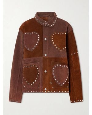 Bode Studded Suede Jacket - Brown