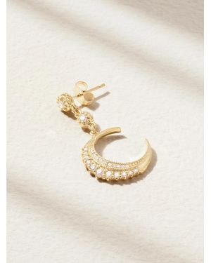 Jacquie Aiche Crescent Mini 14-Karat Diamond Single Earring - Natural