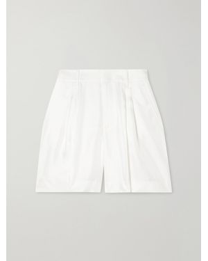 Lisa Yang Pleated Silk-Twill Shorts - White