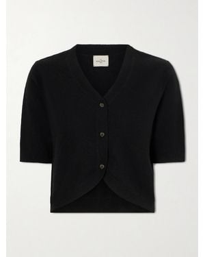 LeKasha Fano Cropped Cashmere Cardigan - Black