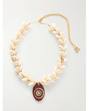 Tohum Design Plated, Seashell And Ceramic Necklace - White