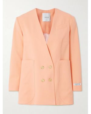Patou Double-Breasted Wool-Blend Twill Blazer - Pink