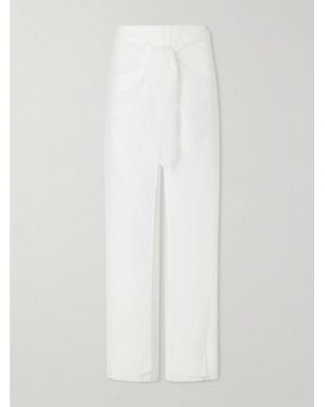 Christopher Esber Porto Tie-Detailed Cotton-Voile Wide-Leg Pants - White