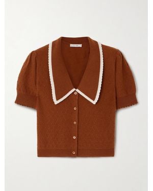 FRAME Cardigan Raccourci En Cachemire - Marron