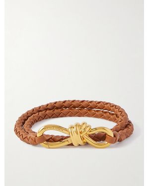 Bottega Veneta Andiamo Intrecciato Leather Belt - Brown