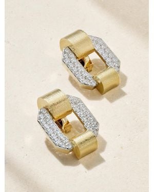 David Webb Octagonal Buckle Ohrclips Aus 18 Karat Mit Diamanten - Natur