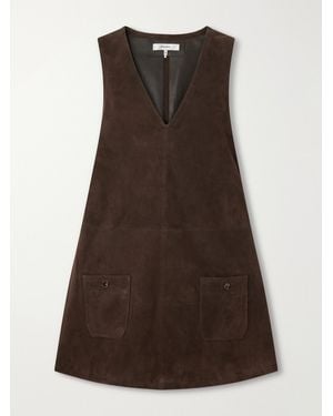 FRAME The Safari Tent Suede Mini Dress - Brown