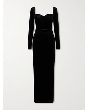 Balenciaga Velvet Bustier Gown - Black