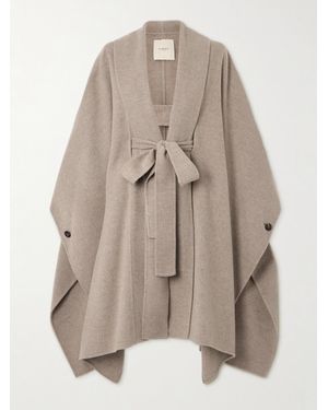 James Purdey & Sons Carrington Cape Aus Einer Woll-Kaschmirmischung Mit Bindegürtel - Natur