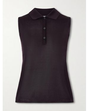 Veronica de Piante Selma Ärmelloses Oberteil Mit Polokragen - Schwarz