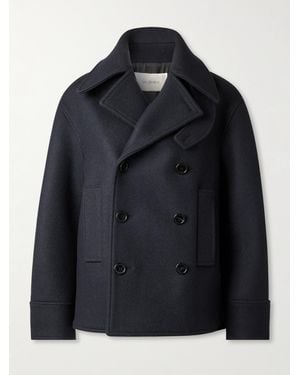 Saint Laurent Oversized Double-Breasted Wool-Twill Coat - Black