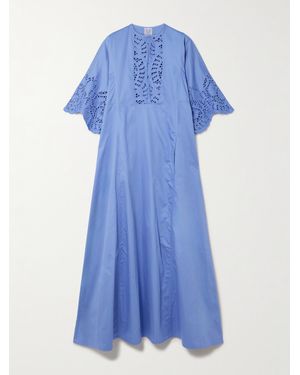 Thierry Colson Rachel Broderie Anglaise Cotton-Poplin Kaftan - Blue