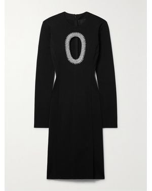 Givenchy Cutout Embellished Stretch-Knit Dress - Black