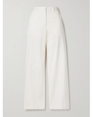 Matteau Organic Cotton-Blend Twill Straight-Leg Trousers - White