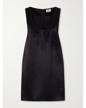 Saint Laurent Satin Mini Dress - Black