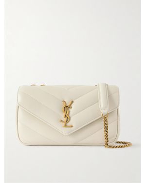 Saint Laurent Loulou Quilted Leather Shoulder Bag - Natural