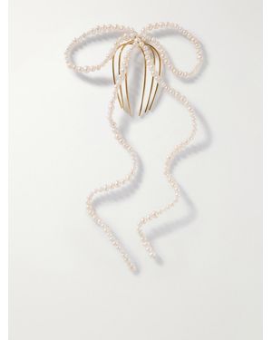 COMPLETEDWORKS Plated Pearl Hair Comb - Natural
