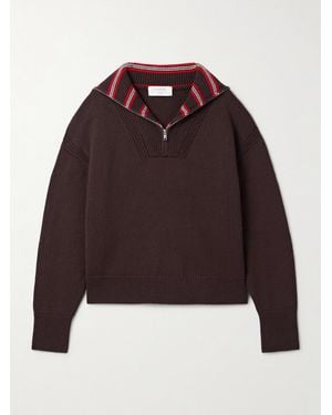 La Ligne Bastien Pullover Aus Merinowolle Mit Streifen - Rot