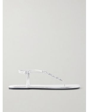 Jil Sander Braided Metallic Leather Sandals - White