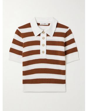 FRAME Polohemd Aus Einer Gestreiften Kaschmir-Baumwollmischung - Braun