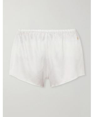 ÉTERNE Lane Silk-Blend Satin Shorts - White