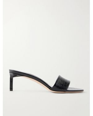 Tom Ford T Mule 55 Croc-Embossed Leather Sandals - Natural