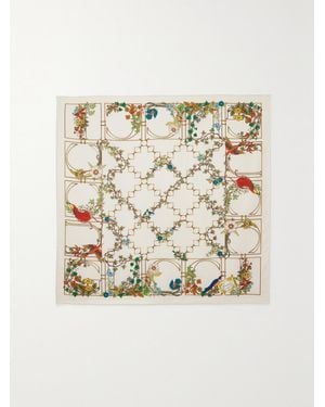 Gucci Printed Silk-Twill Scarf - Natural