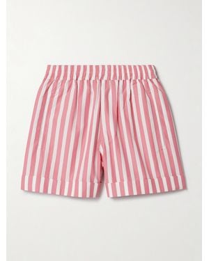 Suzie Kondi Banker Shorts Aus Gestreifter Baumwollpopeline - Rot